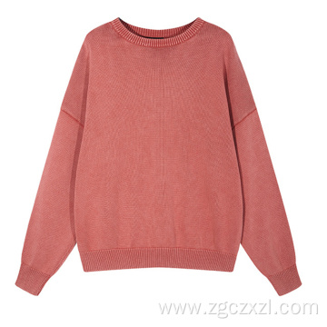 Oversize thick washed retro men's sweater